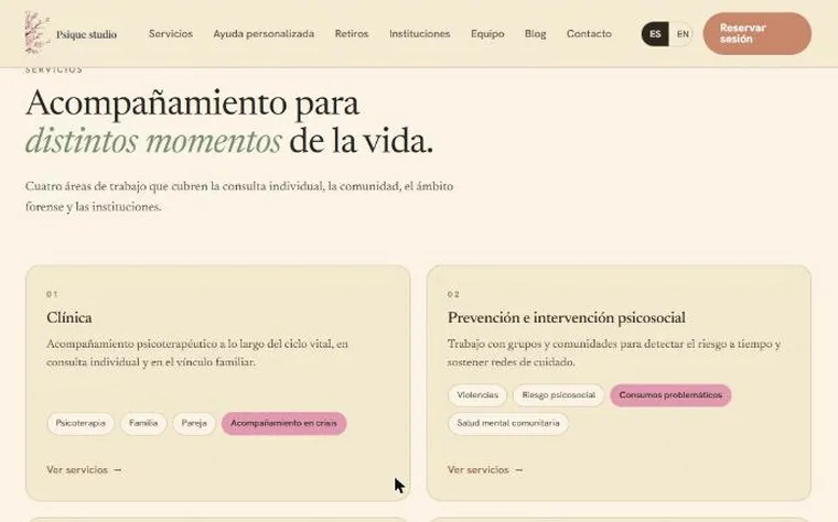 Sección de servicios de psique.studio